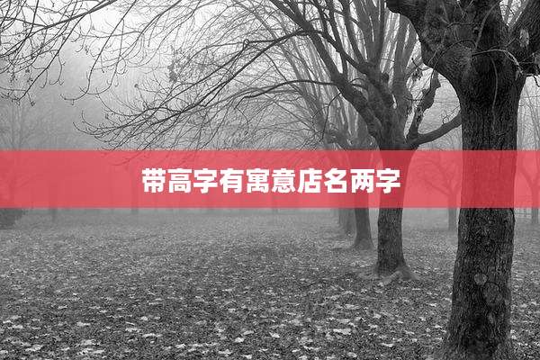 带高字有寓意店名两字