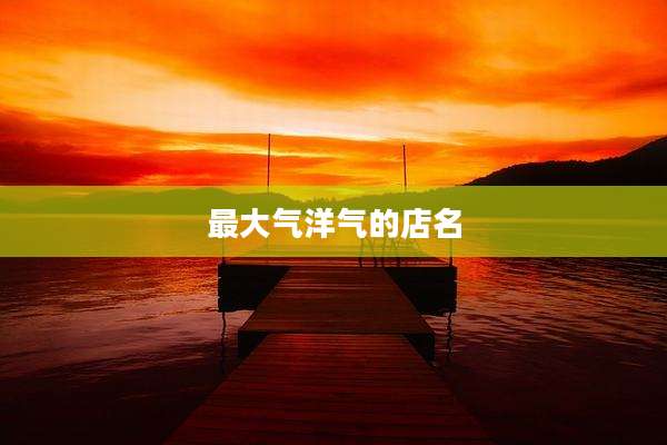 最大气洋气的店名