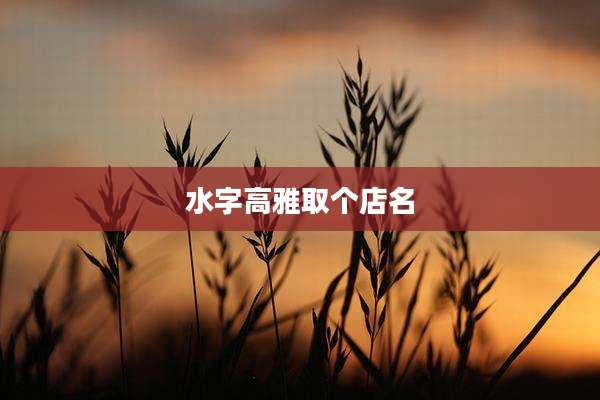 水字高雅取个店名