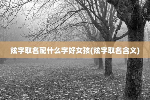 炫字取名配什么字好女孩(炫字取名含义)