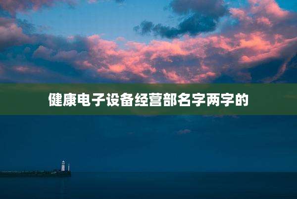 健康电子设备经营部名字两字的