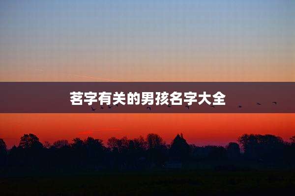 茗字有关的男孩名字大全