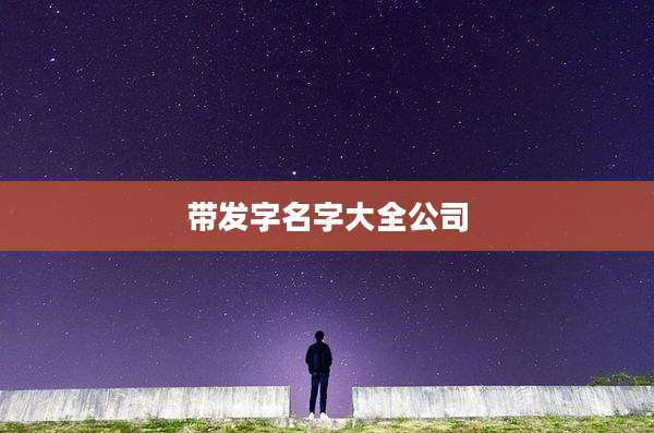 带发字名字大全公司
