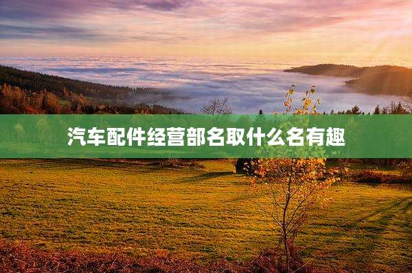 汽车配件经营部名取什么名有趣