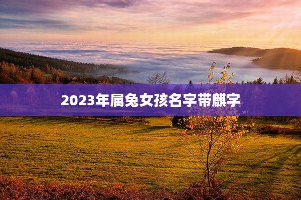 2023年属兔女孩名字带麒字