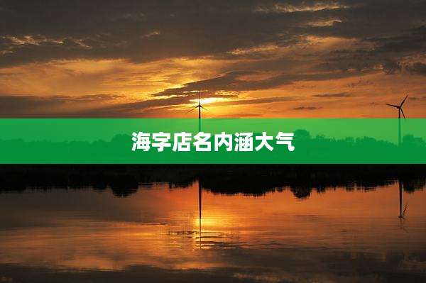 海字店名内涵大气