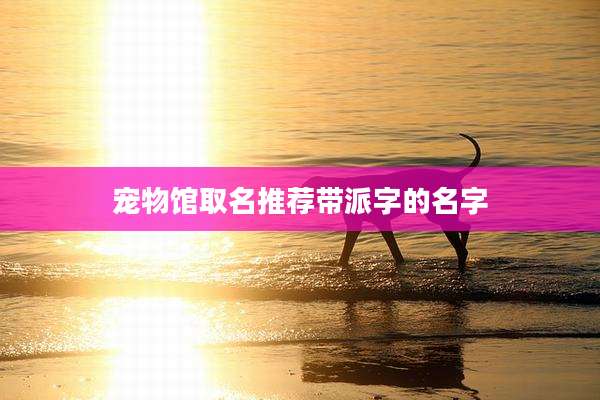 宠物馆取名推荐带派字的名字