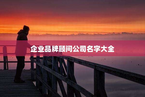 企业品牌顾问公司名字大全