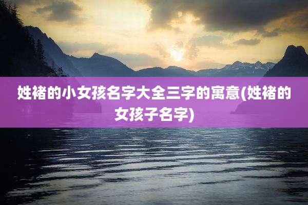 姓褚的小女孩名字大全三字的寓意(姓褚的女孩子名字)