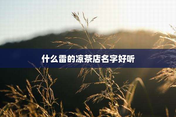 什么雷的凉茶店名字好听