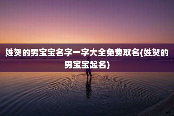 姓贺的男宝宝名字一字大全免费取名(姓贺的男宝宝起名)