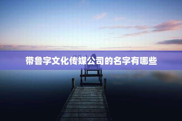 带鲁字文化传媒公司的名字有哪些