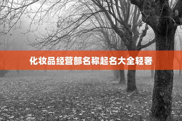 化妆品经营部名称起名大全轻奢