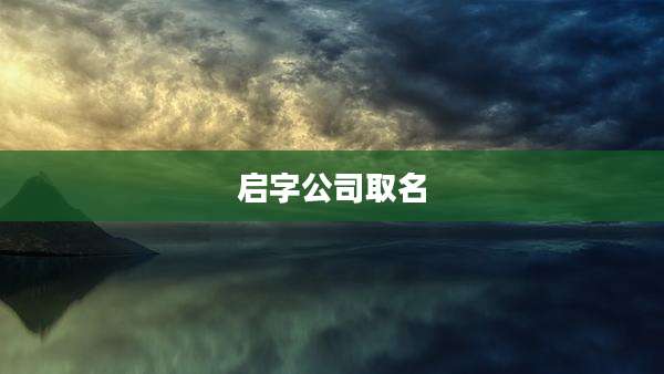启字公司取名
