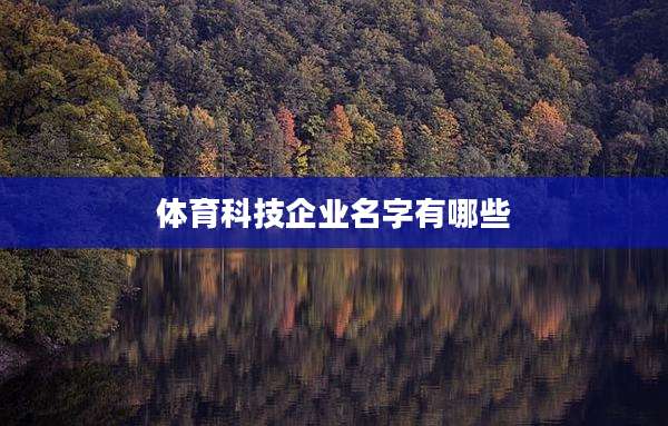 体育科技企业名字有哪些