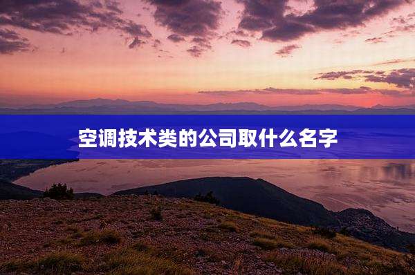 空调技术类的公司取什么名字