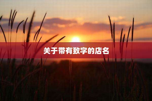 关于带有致字的店名