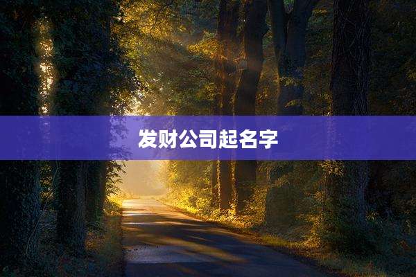 发财公司起名字