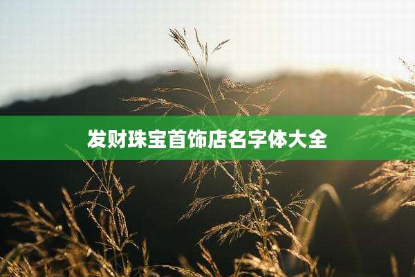 发财珠宝首饰店名字体大全