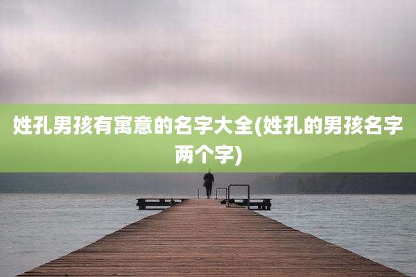 姓孔男孩有寓意的名字大全(姓孔的男孩名字两个字)
