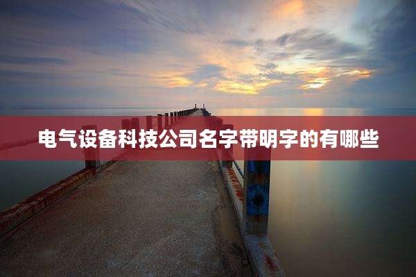 电气设备科技公司名字带明字的有哪些