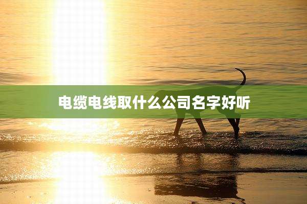 电缆电线取什么公司名字好听