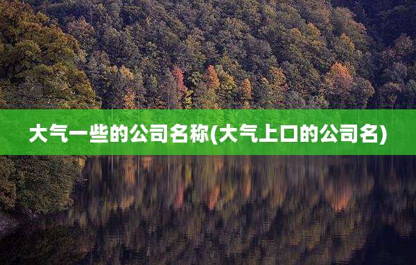 大气一些的公司名称(大气上口的公司名)