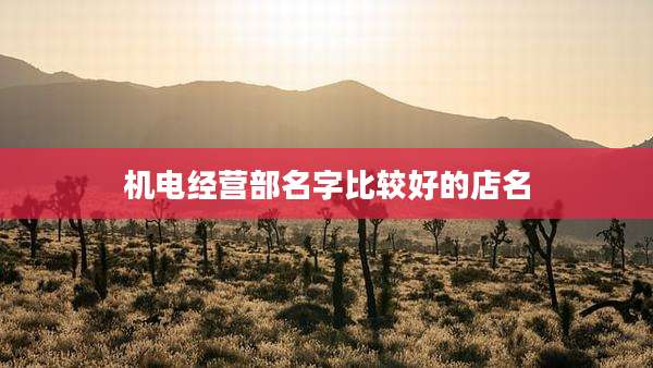 机电经营部名字比较好的店名