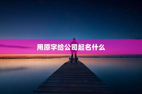 用原字给公司起名什么