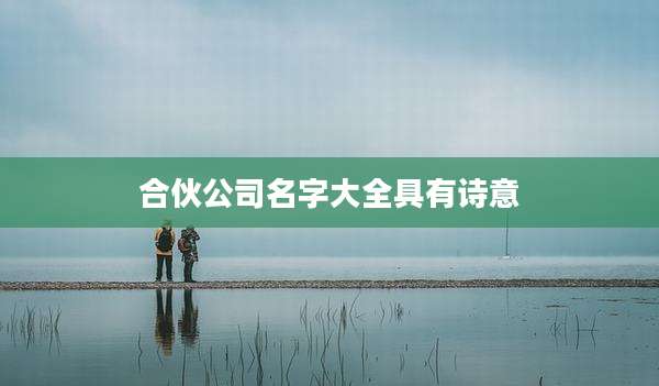 合伙公司名字大全具有诗意