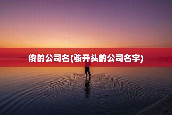 俊的公司名(骏开头的公司名字)