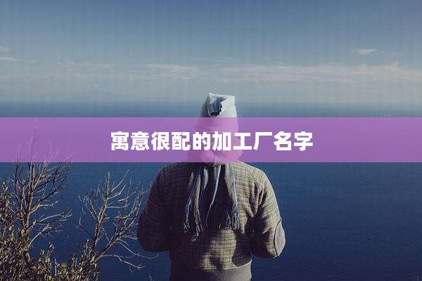 寓意很配的加工厂名字