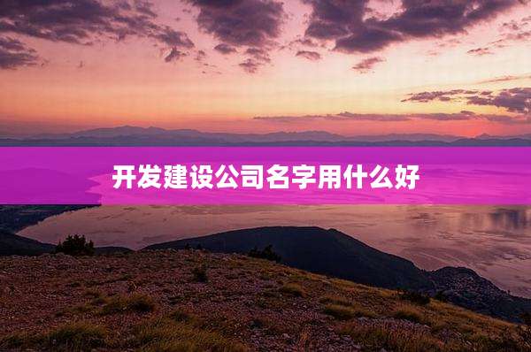 开发建设公司名字用什么好