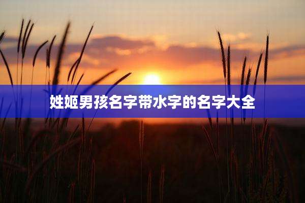 姓姬男孩名字带水字的名字大全