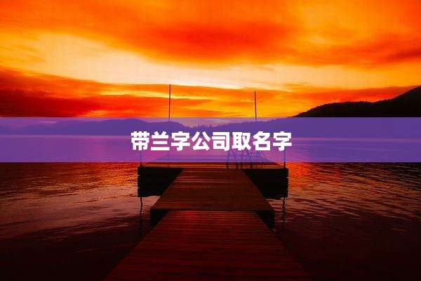 带兰字公司取名字