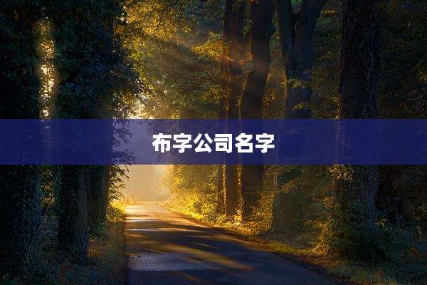 布字公司名字