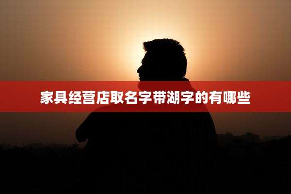 家具经营店取名字带湖字的有哪些