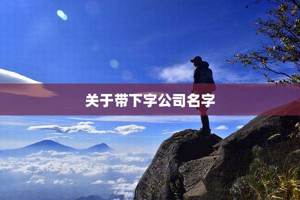 关于带下字公司名字