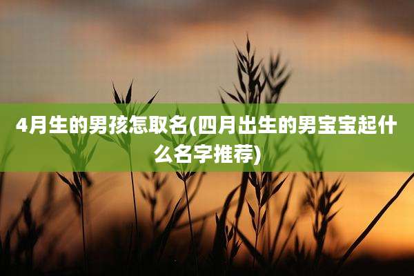 4月生的男孩怎取名(四月出生的男宝宝起什么名字推荐)