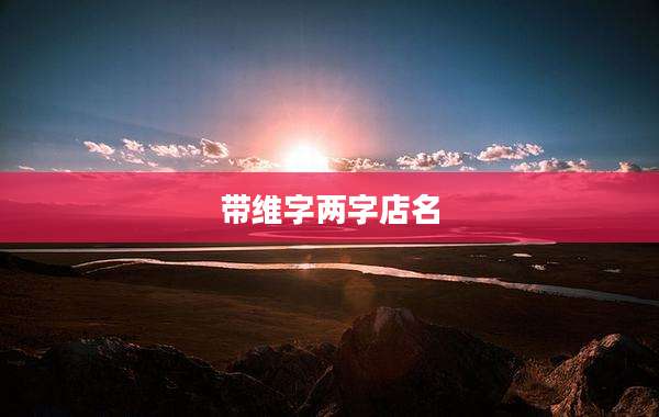 带维字两字店名