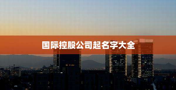 国际控股公司起名字大全