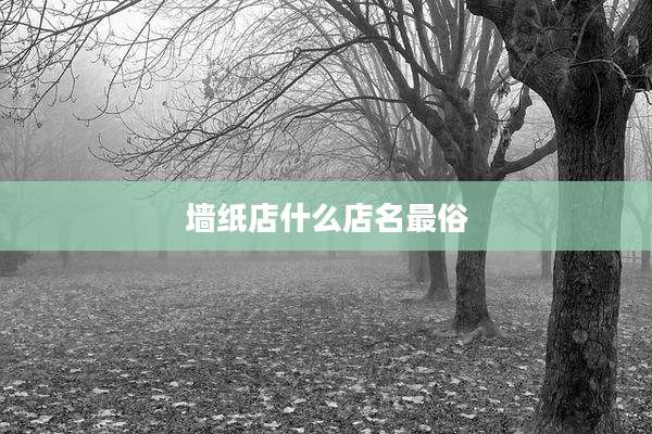 墙纸店什么店名最俗