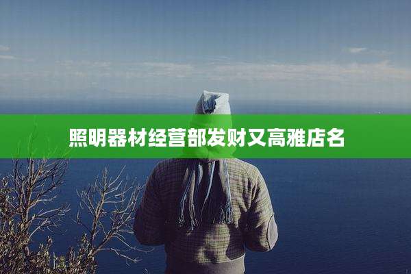 照明器材经营部发财又高雅店名