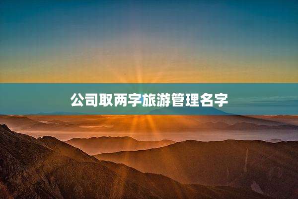 公司取两字旅游管理名字