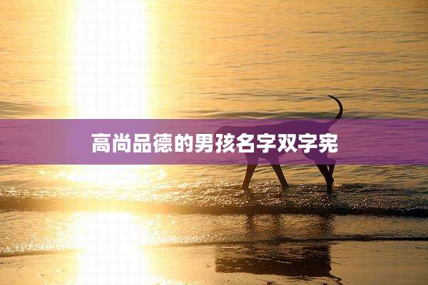 高尚品德的男孩名字双字宪