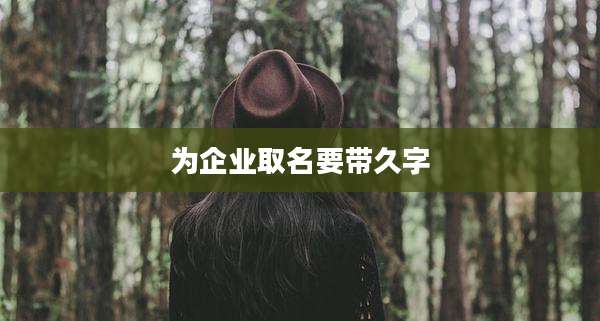 为企业取名要带久字