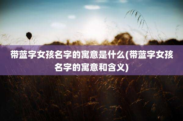 带蓝字女孩名字的寓意是什么(带蓝字女孩名字的寓意和含义)