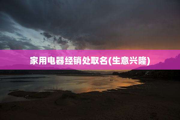 家用电器经销处取名(生意兴隆)