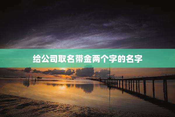 给公司取名带金两个字的名字