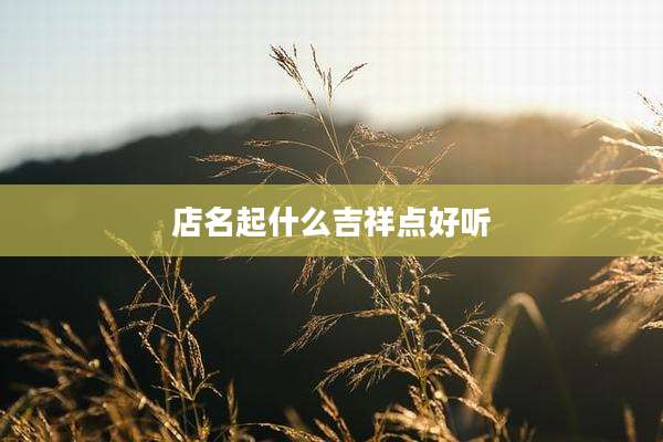 店名起什么吉祥点好听